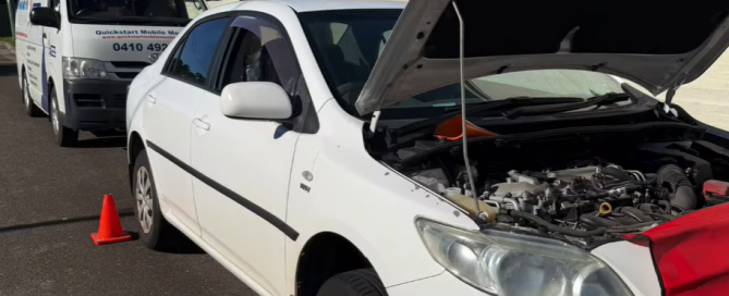 Quickstart Mobile Mechanics van and mobile pink slip service, Toyota Corolla, Parramatta