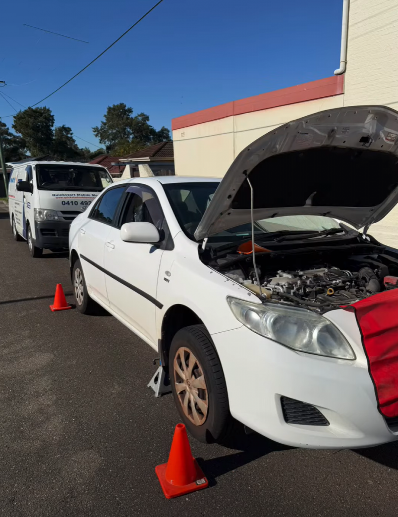 Quickstart Mobile Mechanics van and mobile pink slip service, Toyota Corolla, Parramatta